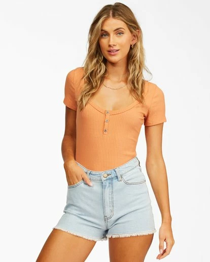 BILLABONG Little Buttons Henley Top BLACK MULTI 3 BILLABONG Little Buttons Henley Top BLACK MULTI - Image 3