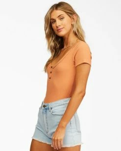 BILLABONG Little Buttons Henley Top BLACK MULTI 10 BILLABONG Little Buttons Henley Top BLACK MULTI -Women Clothing Shop abjkt00227 billabongw brz sd1