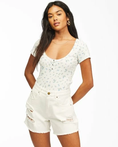 BILLABONG Little Buttons Henley Top BLACK MULTI 2 BILLABONG Little Buttons Henley Top BLACK MULTI - Image 2