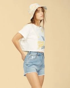 BILLABONG Wrangler Take It Back T-Shirt AGED INDIGO -Women Clothing Shop abjkt00238 billabongw scs sd1