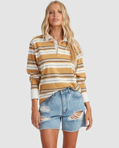 BILLABONG Double Up Rugby Polo Top OLIVE 2 BILLABONG Double Up Rugby Polo Top OLIVE - Image 2