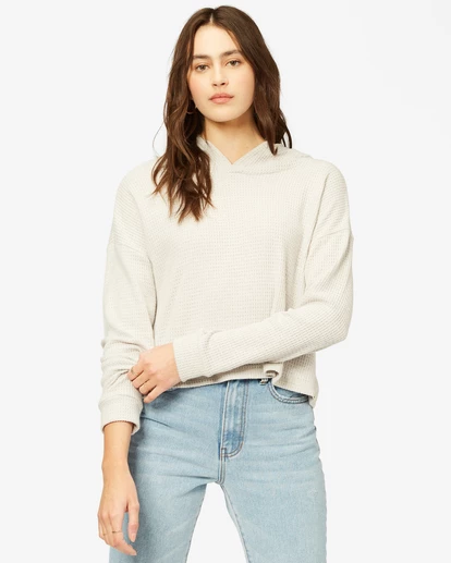 BILLABONG Adelaide Crop Pullover Hoodie ATHLETIC GREY 1 BILLABONG Adelaide Crop Pullover Hoodie ATHLETIC GREY