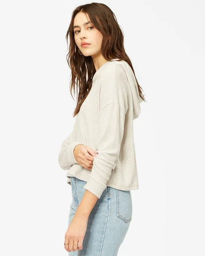 BILLABONG Adelaide Crop Pullover Hoodie ATHLETIC GREY 3 BILLABONG Adelaide Crop Pullover Hoodie ATHLETIC GREY - Image 3
