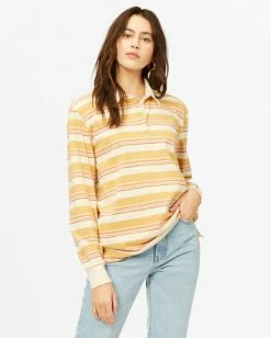 BILLABONG Double Up Long Sleeve Rugby Top GOLD DUST