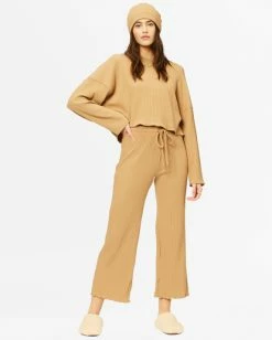 BILLABONG Keep Loungin' Knit Crewneck Pullover SANDSTORM -Women Clothing Shop abjkt00287 billabongw ckq0 frt1