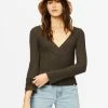 BILLABONG Wrap Week Long Sleeve Top OFF BLACK