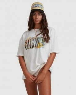 BILLABONG Shine On Short Sleeve T-Shirt SALT CRYSTAL -Women Clothing Shop abjkt00301 billabongw scs frt2