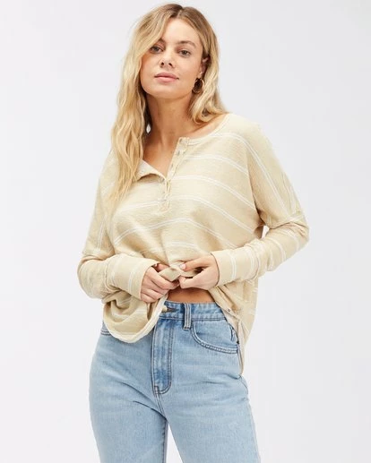 BILLABONG New Anyday Long Sleeve Henley Top SALT CRYSTAL 2 BILLABONG New Anyday Long Sleeve Henley Top SALT CRYSTAL - Image 2