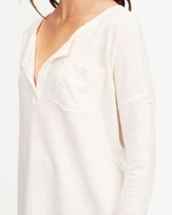 BILLABONG New Anyday Long Sleeve Henley Top SALT CRYSTAL 11 BILLABONG New Anyday Long Sleeve Henley Top SALT CRYSTAL -Women Clothing Shop abjkt00307 billabongw scs dtl1