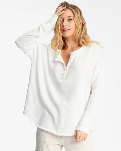 BILLABONG New Anyday Long Sleeve Henley Top SALT CRYSTAL 3 BILLABONG New Anyday Long Sleeve Henley Top SALT CRYSTAL - Image 3