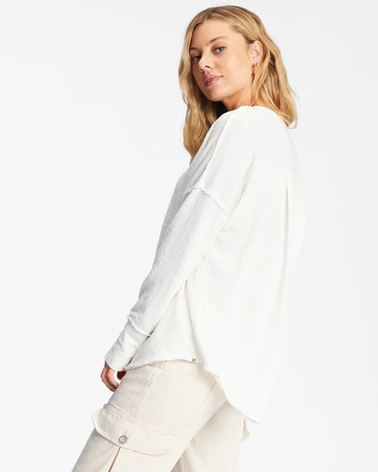 BILLABONG New Anyday Long Sleeve Henley Top SALT CRYSTAL 4 BILLABONG New Anyday Long Sleeve Henley Top SALT CRYSTAL - Image 4
