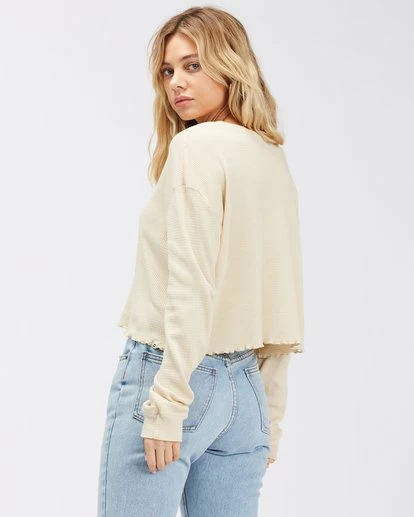 BILLABONG Pick Me Up Waffle Knit Long Sleeve Top TOFFEE 7 BILLABONG Pick Me Up Waffle Knit Long Sleeve Top TOFFEE - Image 7
