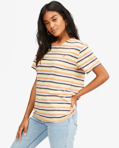 BILLABONG Take A Trip Striped T-Shirt ANTIQUE WHITE 3 BILLABONG Take A Trip Striped T-Shirt ANTIQUE WHITE - Image 3