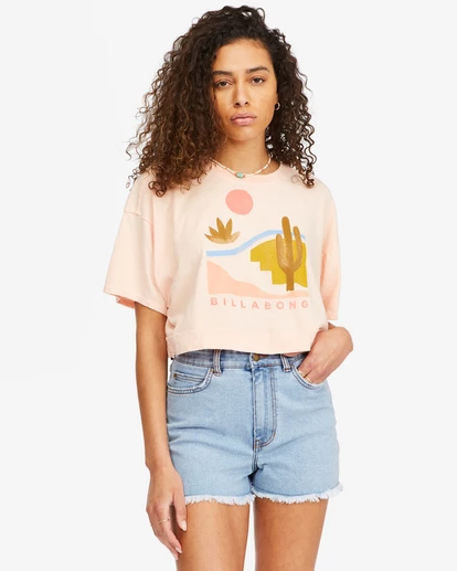 BILLABONG Only Today Graphic T-Shirt JUST PEACHY 1 BILLABONG Only Today Graphic T-Shirt JUST PEACHY