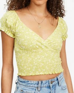 BILLABONG Spring Air Short Sleeve Knit Top LIME -Women Clothing Shop abjkt00332 billabongw lim dtl1
