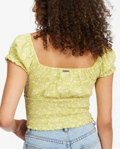 BILLABONG Spring Air Short Sleeve Knit Top LIME -Women Clothing Shop abjkt00332 billabongw lim dtl2
