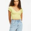 BILLABONG Spring Air Short Sleeve Knit Top LIME
