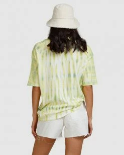 BILLABONG Tie-Dye Tee T-Shirt LIME -Women Clothing Shop abjkt00336 billabongw lim bck1