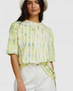 BILLABONG Tie-Dye Tee T-Shirt LIME -Women Clothing Shop abjkt00336 billabongw lim dtl1