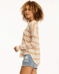 BILLABONG Any Day Top Long Sleeve Henley Top CHARCOAL -Women Clothing Shop abjkt00338 billabongw mul sd1