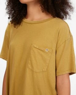 BILLABONG Sun Faded T-Shirt LIGHT OLIVE 9 BILLABONG Sun Faded T-Shirt LIGHT OLIVE -Women Clothing Shop abjkt00364 billabongw lto dtl1