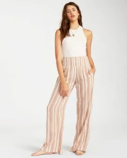 BILLABONG New Waves 2 Wide Leg Beach Pants WHITE/MULTI -Women Clothing Shop abjnp00127 billabongw scs frt1