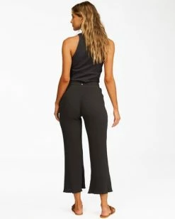 BILLABONG Come Through Cropped Flared Pants OFF BLACK 6 BILLABONG Come Through Cropped Flared Pants OFF BLACK -Women Clothing Shop abjnp00153 billabongw ofb bck1
