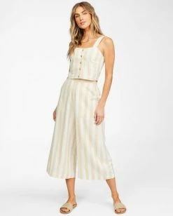 BILLABONG Sunset Beach Cropped Wide-Leg Pants NATURAL -Women Clothing Shop abjnp00157 billabongw cml0 frt1
