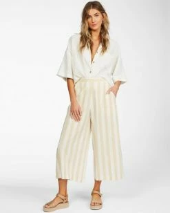 BILLABONG Sunset Beach Cropped Wide-Leg Pants NATURAL -Women Clothing Shop abjnp00157 billabongw cml0 frt2