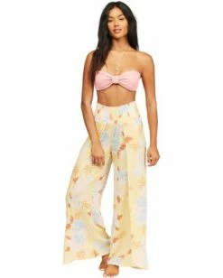 BILLABONG Wandering Soul 2 Wide Leg Pants STAY GOLDEN -Women Clothing Shop abjnp00193 billabongw yfw0 frt1