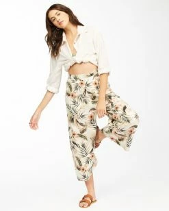 BILLABONG Sunset Beach Cropped Wide-Leg Floral Pants MULTI