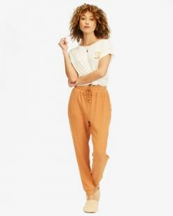 BILLABONG Adelaide High-Waist Sweatpants TOFFEE -Women Clothing Shop abjnp00208 billabongw tof frt1