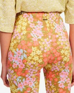 BILLABONG Going High Flared Pants MOSS -Women Clothing Shop abjnp00218 billabongw mos dtl3