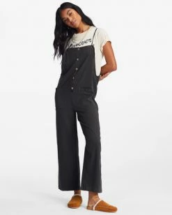 BILLABONG Beach Cruiser Wide Leg Overalls LIGHT CHAMBRAY