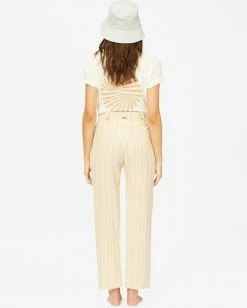 BILLABONG Work Waves High-Waist Cropped Pants ANTIQUE WHITE 5 BILLABONG Work Waves High-Waist Cropped Pants ANTIQUE WHITE -Women Clothing Shop abjnp00248 billabongw anw bck1