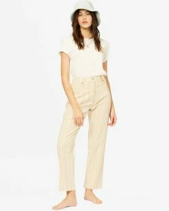 BILLABONG Work Waves High-Waist Cropped Pants ANTIQUE WHITE