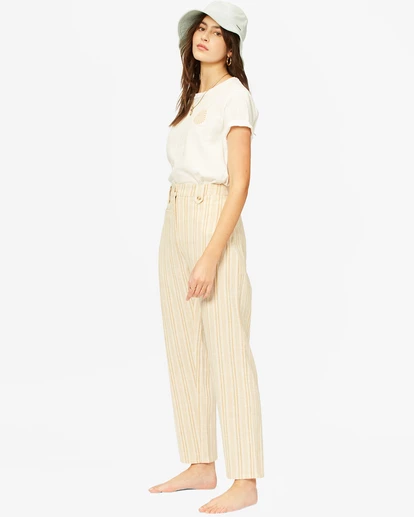 BILLABONG Work Waves High-Waist Cropped Pants ANTIQUE WHITE 2 BILLABONG Work Waves High-Waist Cropped Pants ANTIQUE WHITE - Image 2
