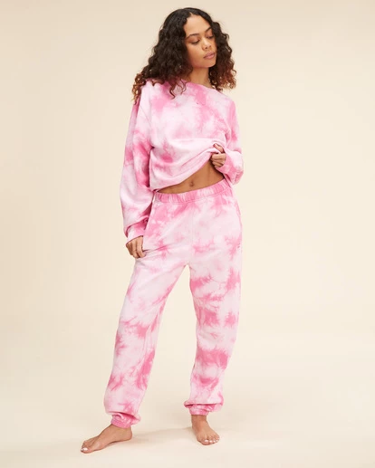 BILLABONG Surf Vibe Tie-Dyed High-Waist Sweatpants OFF BLACK 1 BILLABONG Surf Vibe Tie-Dyed High-Waist Sweatpants OFF BLACK
