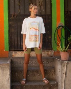 BILLABONG Biker Babe Shorts TOFFEE -Women Clothing Shop abjns00126 billabongl avo frt1