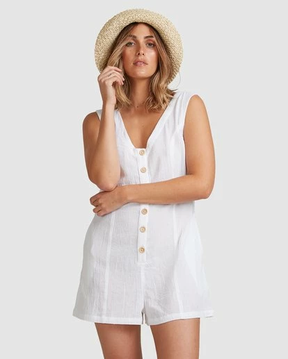 BILLABONG Breeze Away Jumpsuit WHITE 4 BILLABONG Breeze Away Jumpsuit WHITE - Image 4