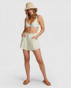 BILLABONG Candy Cuff Shorts PASTEL BLUE -Women Clothing Shop abjns00161 billabongsg beh0 frt1