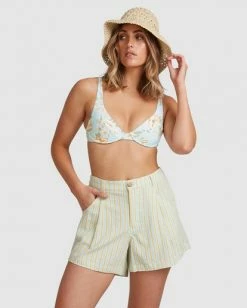 BILLABONG Candy Cuff Shorts PASTEL BLUE -Women Clothing Shop abjns00161 billabongw beh0 frt2