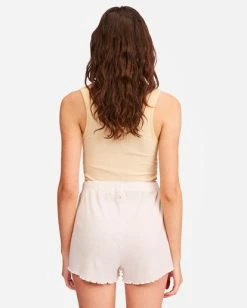 BILLABONG Pick Me Up High-Waisted Lounge Shorts ANTIQUE WHITE -Women Clothing Shop abjns00187 billabongw anw bck1