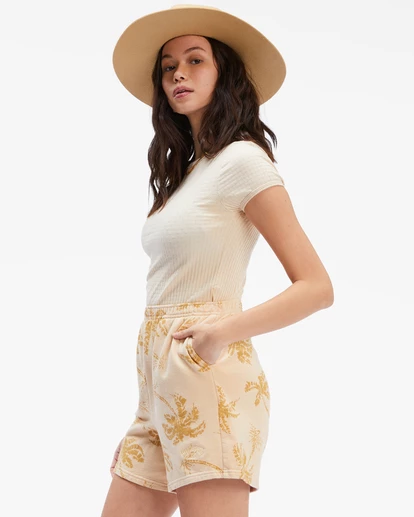 BILLABONG Surf Classic 5 Printed High-Waist Sweatshorts RAFFIA 2 BILLABONG Surf Classic 5 Printed High-Waist Sweatshorts RAFFIA - Image 2