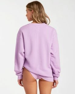 BILLABONG Dos Palms Pullover Sweatshirt LIT UP LILAC -Women Clothing Shop abjsf00117 billabongw lul bck1
