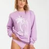 BILLABONG Dos Palms Pullover Sweatshirt LIT UP LILAC