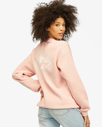 BILLABONG Sunshine Dance Crew Neck Sweatshirt DUSTY ROSE 1 BILLABONG Sunshine Dance Crew Neck Sweatshirt DUSTY ROSE