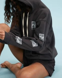 BILLABONG Waves Are Calling Pullover Hoodie OFF BLACK -Women Clothing Shop abjsf00202 billabongw ofb dtl1