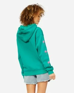 BILLABONG Windy Palms Pullover Hoodie EMERALD -Women Clothing Shop abjsf00207 billabongw eme bck1