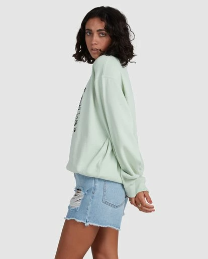 BILLABONG Palm Vibes Sweatshirt HONEY DEW 2 BILLABONG Palm Vibes Sweatshirt HONEY DEW - Image 2